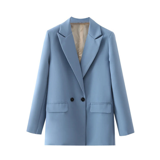 Damen Oversize Doppelreihiger Blazer mit fallendem Revers und weicher Innenfütterung Shop Nory