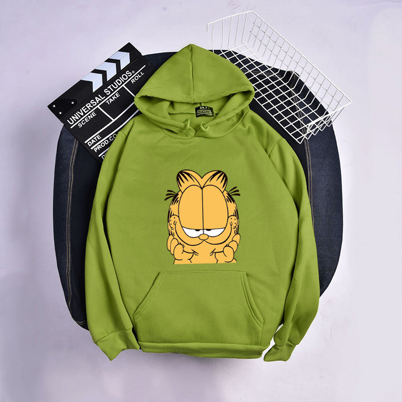 Unisex nan Kapuzensweatshirt mit großflächigem Comicgesicht-Print, weichem Fleece-Innenfutter und Kängurutasche Shop Nory