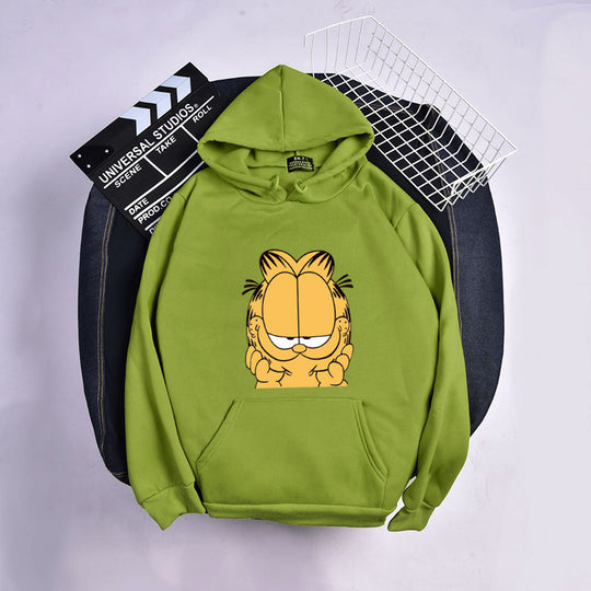 Unisex nan Kapuzensweatshirt mit großflächigem Comicgesicht-Print, weichem Fleece-Innenfutter und Kängurutasche Shop Nory