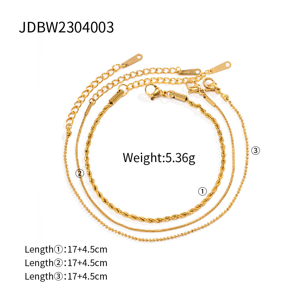Damen Armband-Set mit drei eleganten Gliederketten Shop Nory