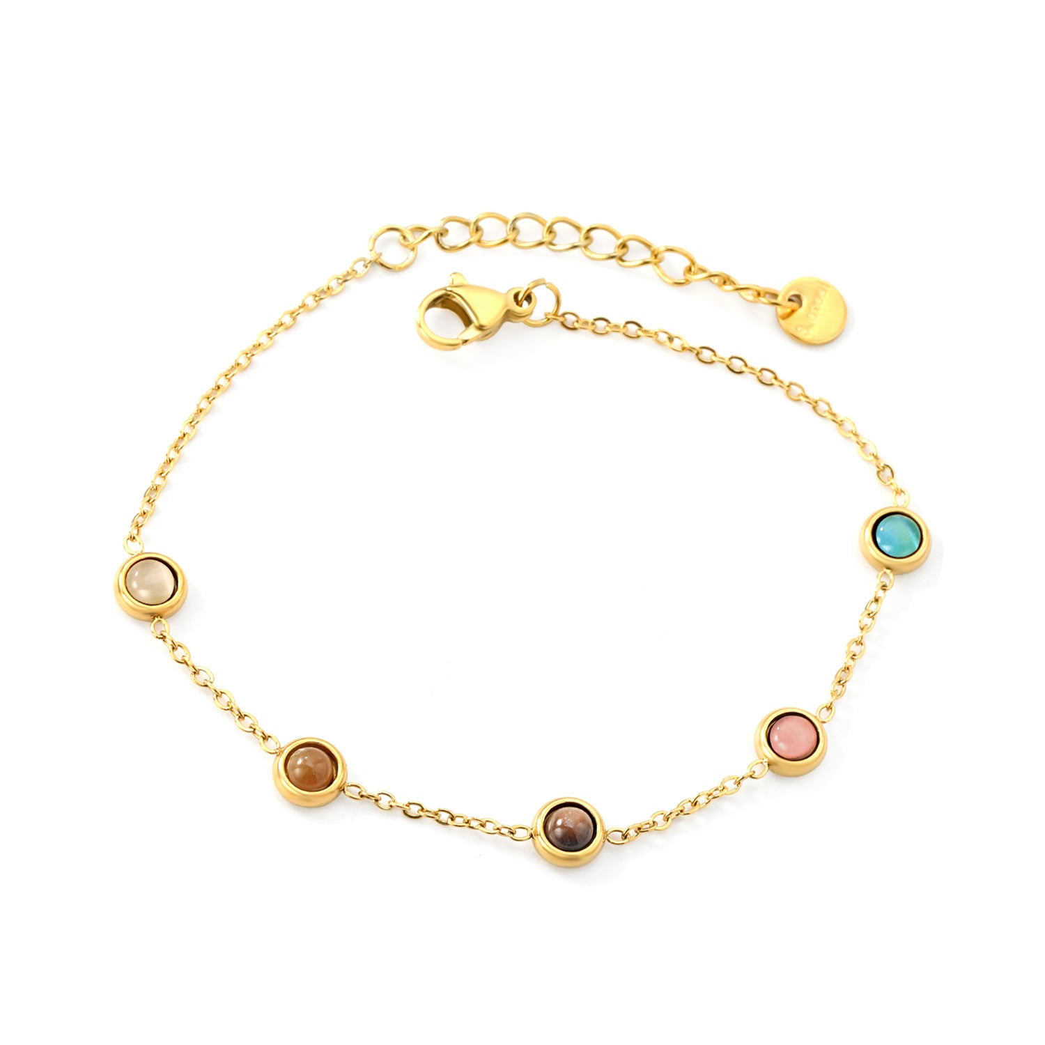 Damen Armband mit eleganten, eingefassten Edelsteinen Shop Nory
