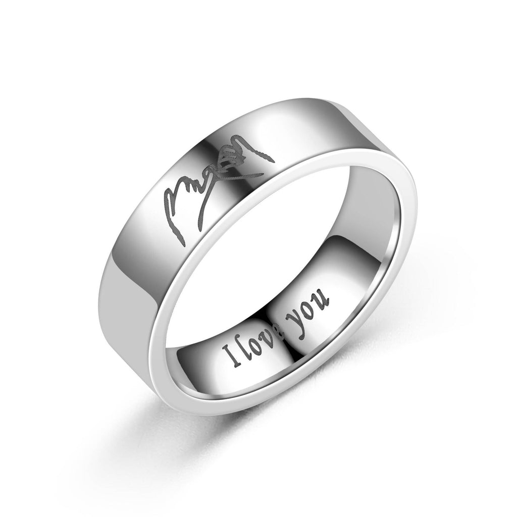 Herren Ring mit eingraviertem Liebessymbol und glänzender Oberflächenstruktur Shop Nory