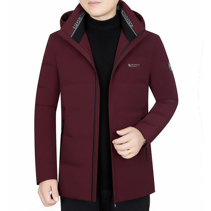 Herren Wattierter City-Mantel mit Kapuze, nahtlosem Minimaldesign und winddichter Performance-Außenhaut Shop Nory