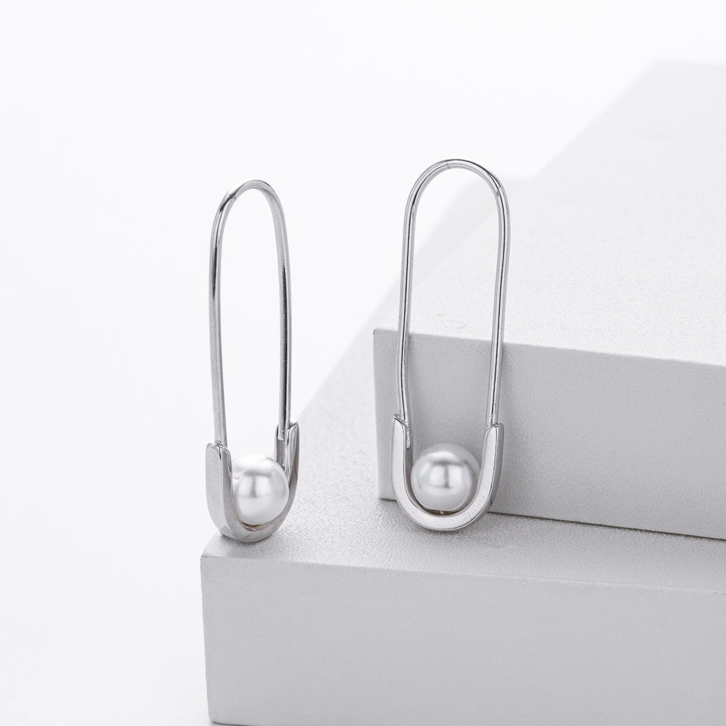 Damen Ohrhänger aus 925 Sterling Silber mit elegantem Perlenverschluss Shop Nory