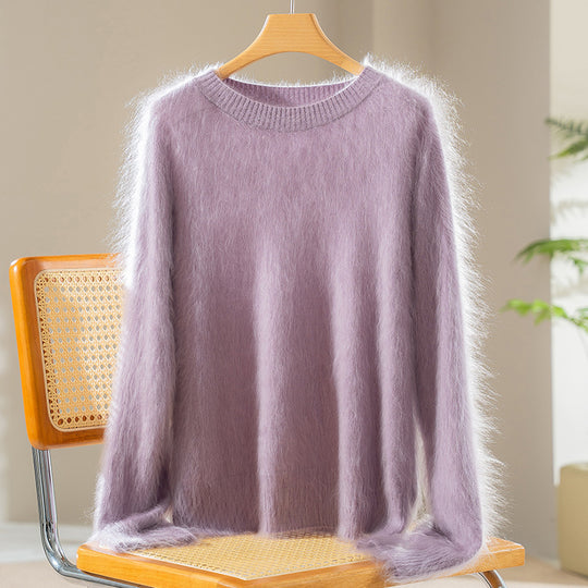 Damen Flauschiger Angora-Mix Rundhalspullover Shop Nory