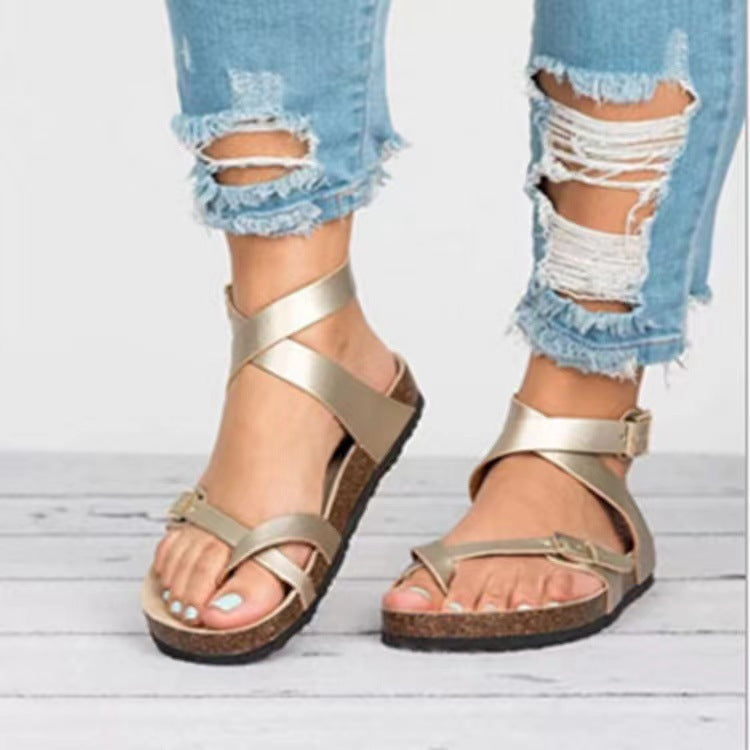 Damen bequeme Riemchen-Sandalen mit anatomischem Fußbett und verstellbarem Riemendesign