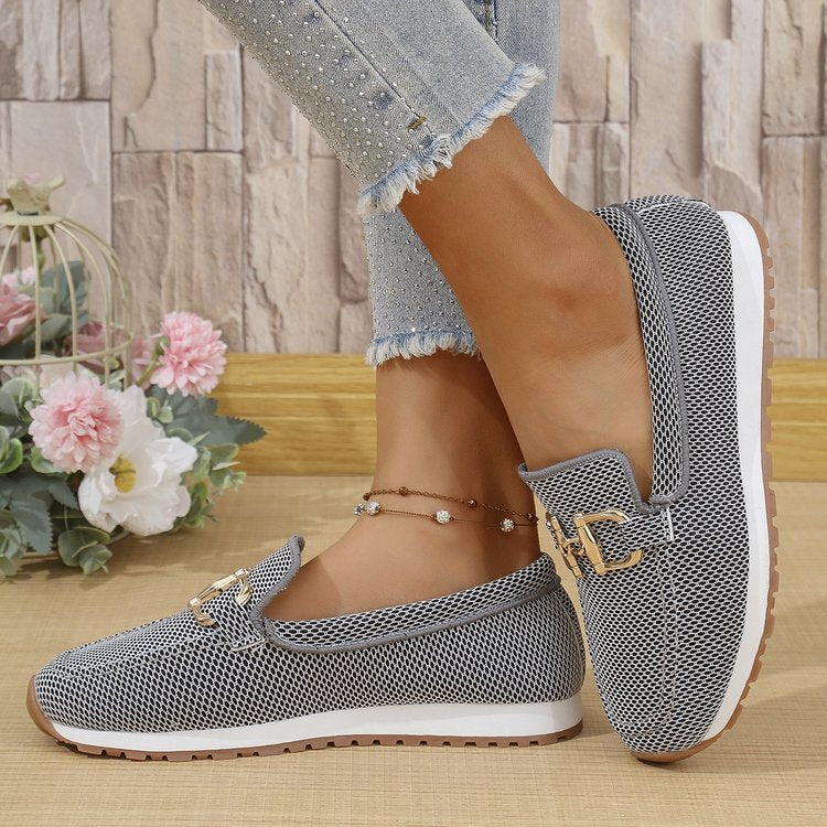 Damen Atmungsaktive Slip-On Sneakers mit elastischen Einsätzen und komfortablem Fußbett