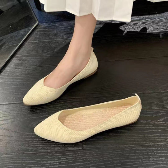 Damen elegante und atmungsaktive Ballerinas mit flexiblem Fußbett