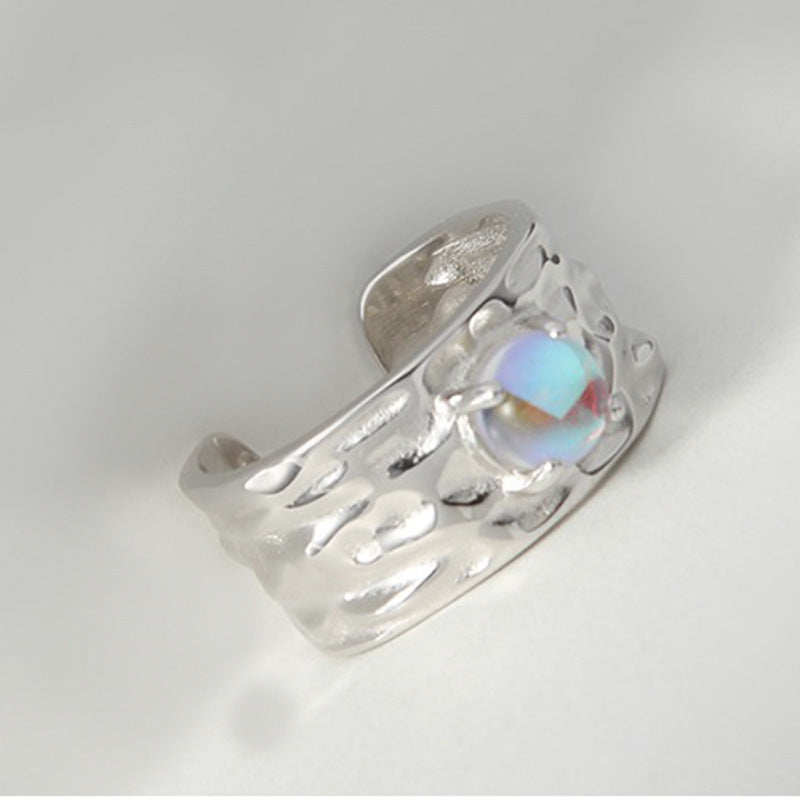 Damen Künstlerischer Ring mit Regenbogen-Opal Shop Nory
