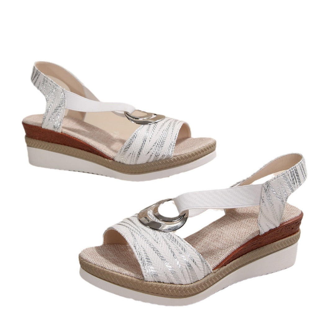 Damen Komfortable Plateausandalen mit modischem Schnallenakzent