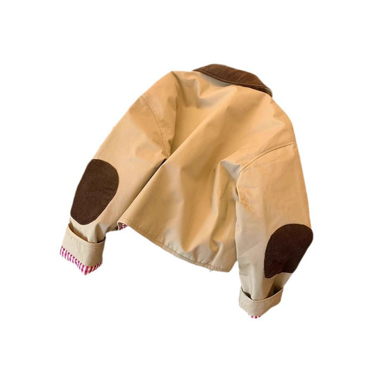 Damen Modische Utility-Jacke mit Samtkragen Shop Nory