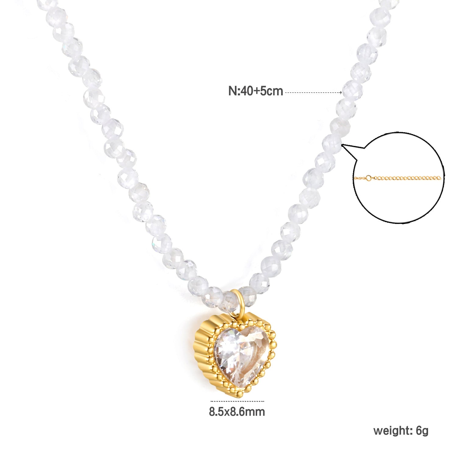 Damen Halskette mit herzförmigem Anhänger aus hochwertigen, rosa Kristallen Shop Nory