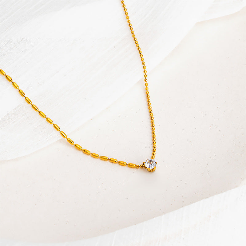 Damen elegante Halskette mit funkelndem Kristallanhänger Shop Nory