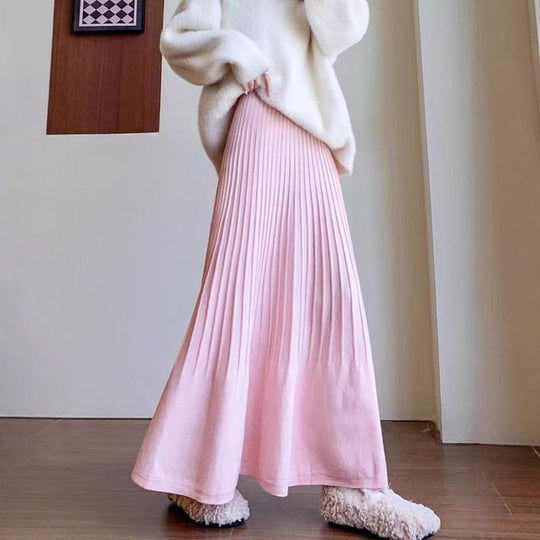 Damen eleganter Faltenrock mit hohem Bund