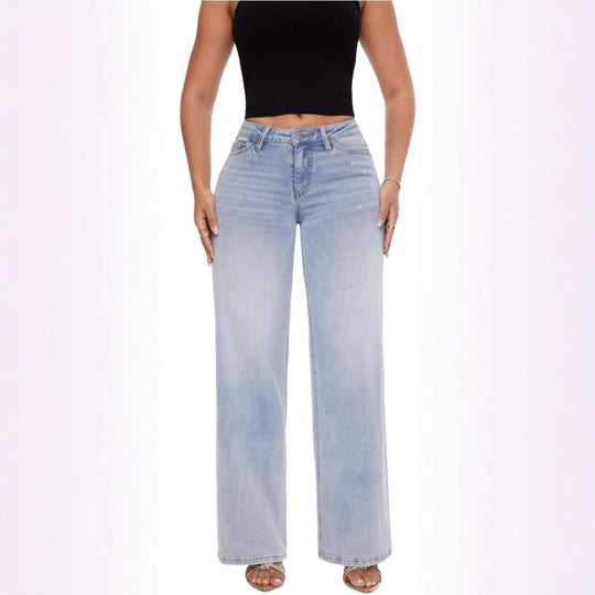 Damen Weite High‑Waist Schlagjeans aus Stretch Denim Shop Nory