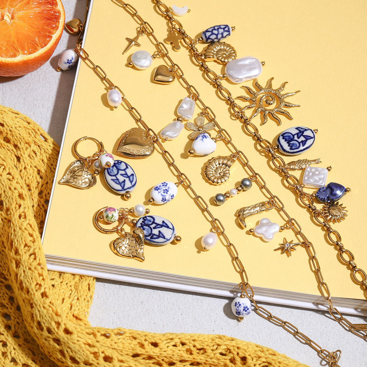 Damen Halskette mit charmanten Anhängern und hypoallergener Edelstahlverarbeitung Shop Nory