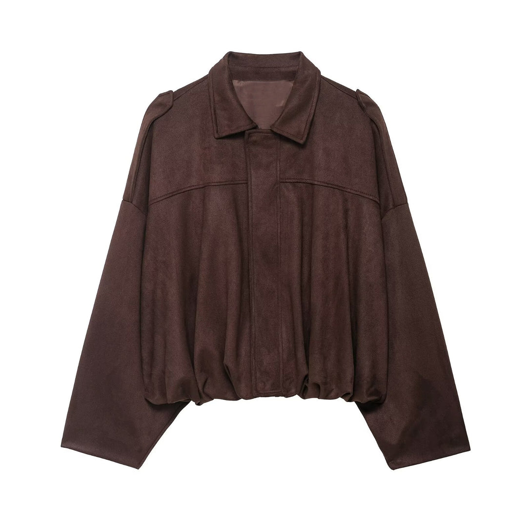 Damen Oversize-Cropped Jacke mit Balloon-Saum und Schulter-Cutouts Shop Nory