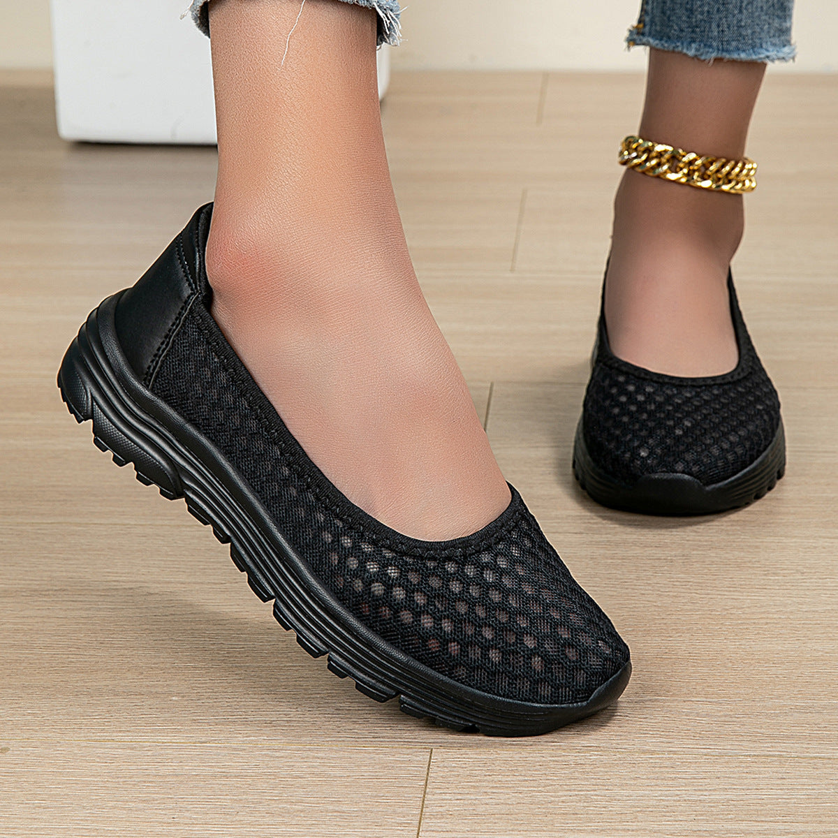 Damen Atmungsaktive Ballerinas mit rutschfester Sohle Shopnory