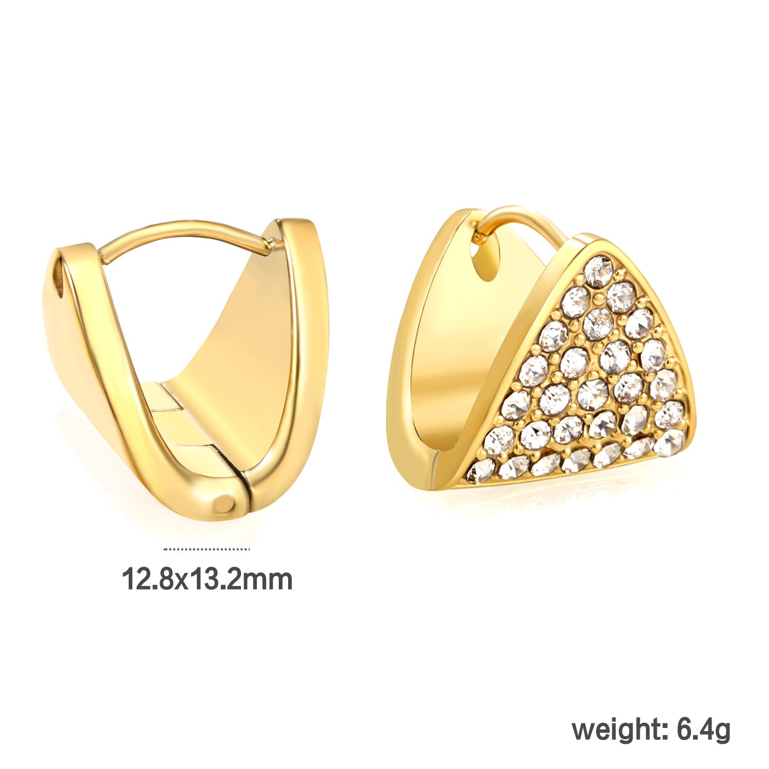 Damen hochglänzende Ohrringe mit funkelnden Kristallakzenten Shop Nory