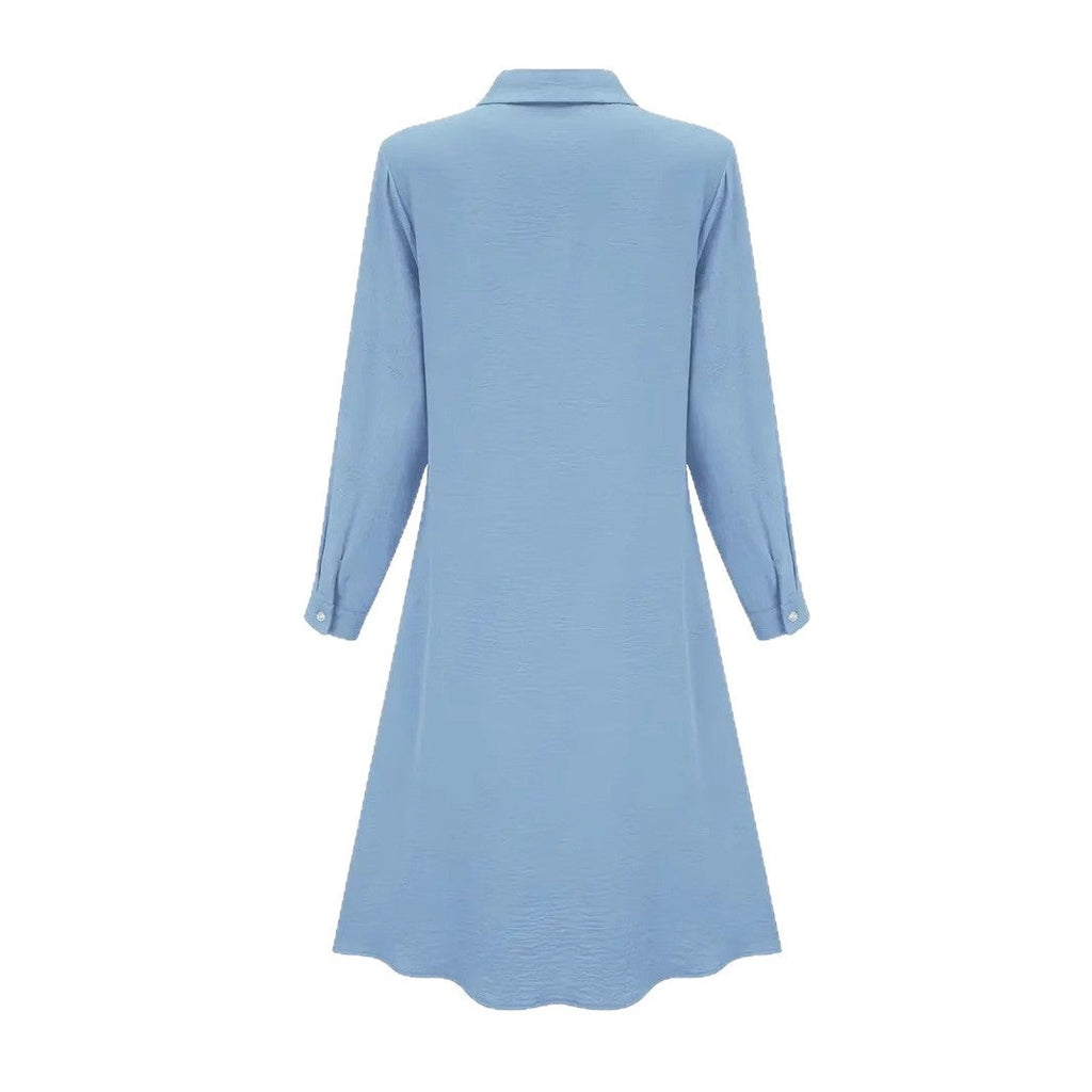 Damen Hemdblusenkleid mit praktischen Taschen und elegantem Schnitt