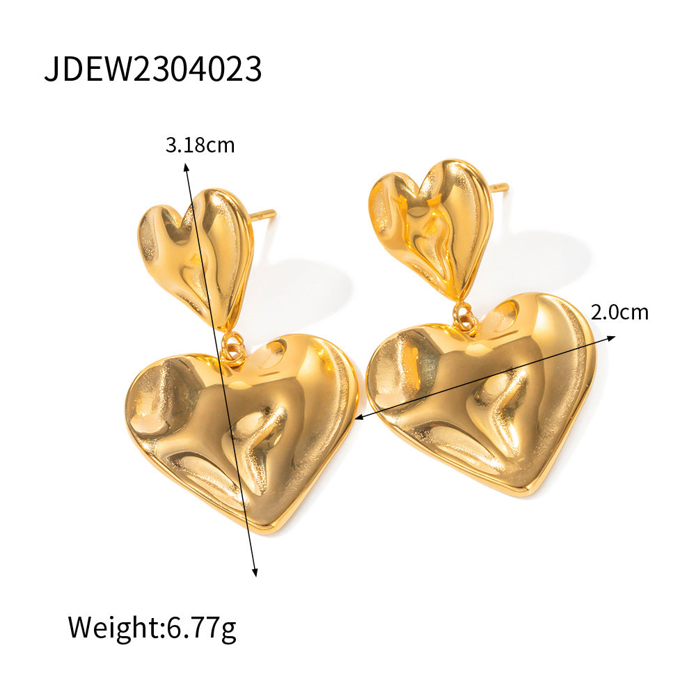Damen Ohrhänger mit herzförmigem Design aus hypoallergenem Edelstahl Shop Nory