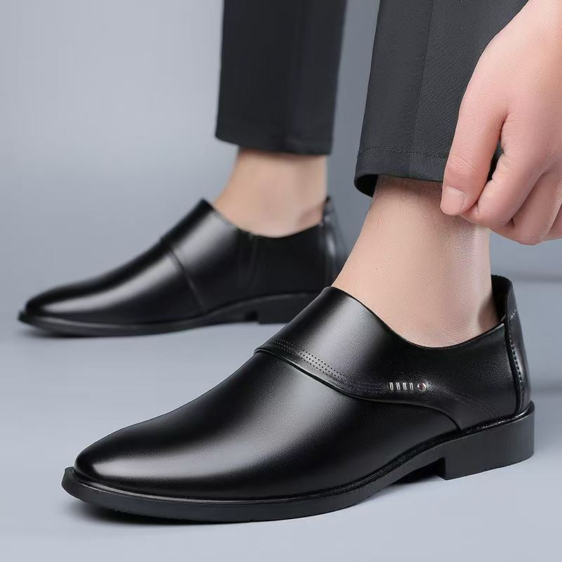 Herren Eleganter Slip-On Business-Halbschuh mit spitzer Zehenkappe und dezenter Perforation Shop Nory