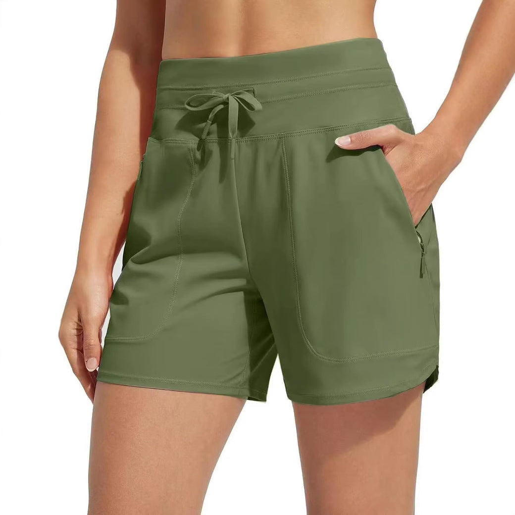 Damen Performance aktive Shorts mit integriertem Boxershorts-Futter