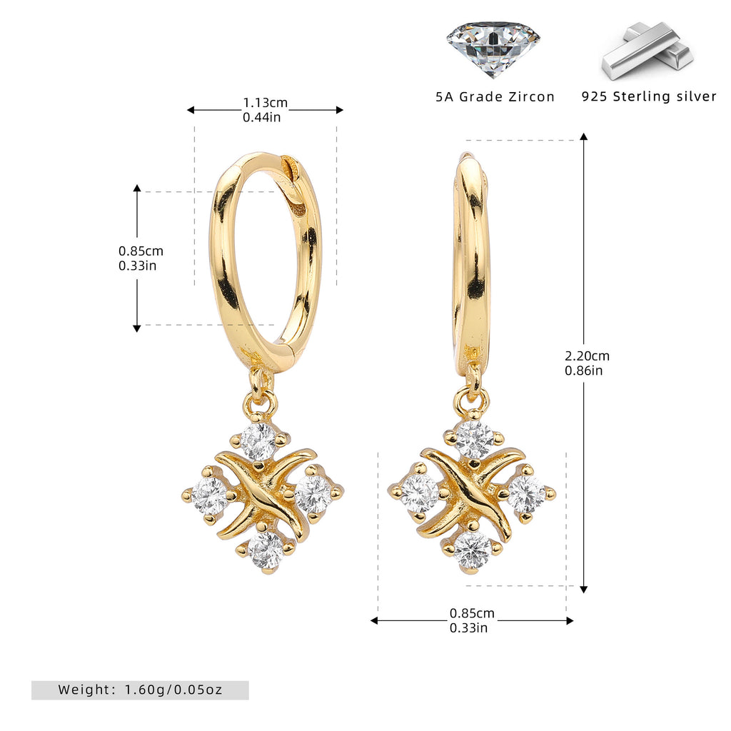 Damen Ohrhänger mit luxuriösem Zirkonanhänger aus hochwertigem 925 Sterlingsilber Shop Nory