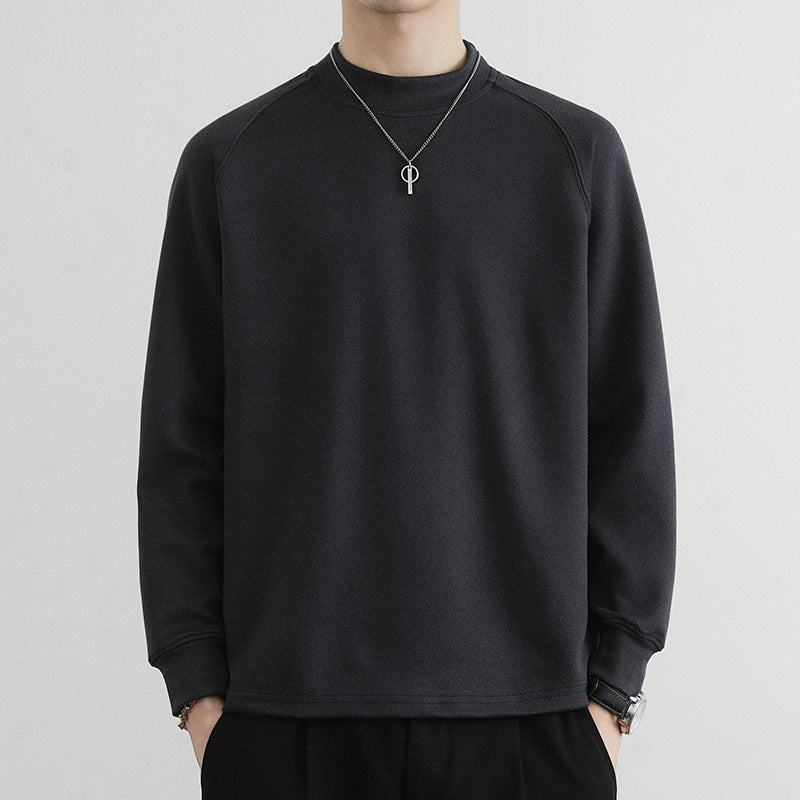 Herren Minimalistisches Mockneck-Sweatshirt aus Tech‑Fleece mit Raglanärmeln Shop Nory