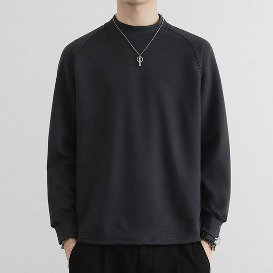 Herren Minimalistisches Mockneck-Sweatshirt aus Tech‑Fleece mit Raglanärmeln Shop Nory