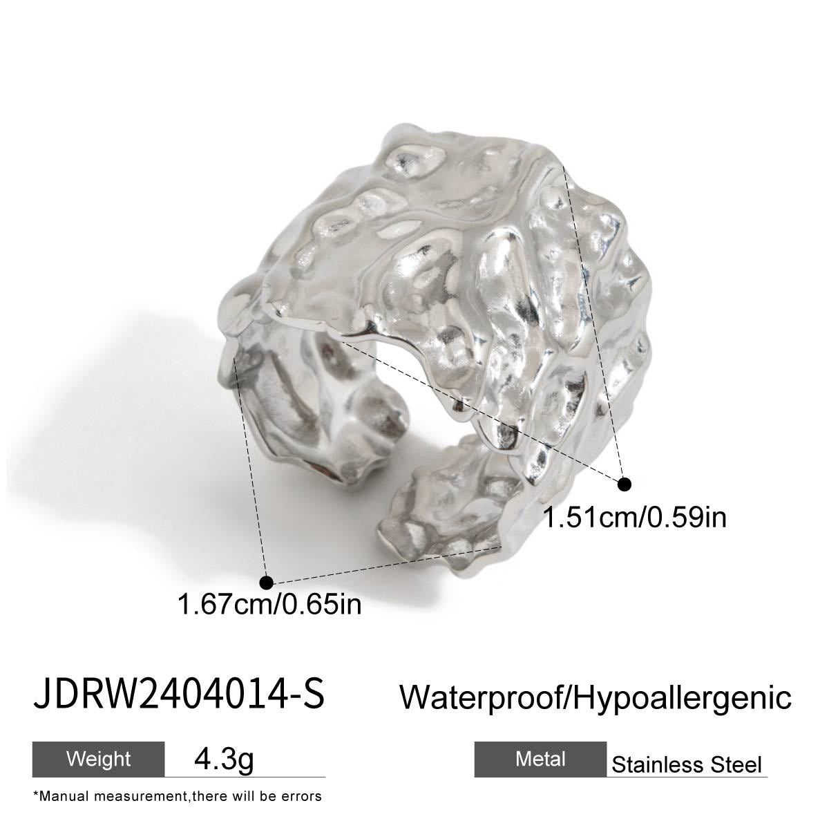 Damen Offener Ring mit elegantem Wellen-Design aus hypoallergenem Edelstahl Shop Nory