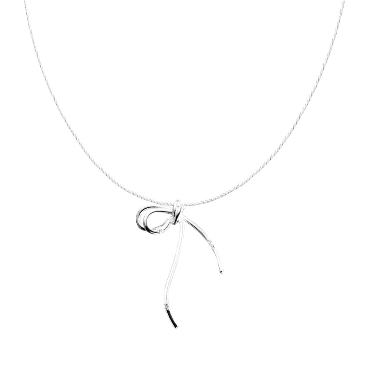 Damen Halskette mit elegantem Schleifenanhänger aus hochwertigem Silber Shop Nory