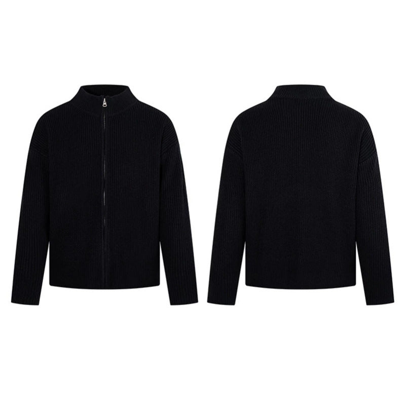 Damen Grobstrick-Zipjacke mit Stehkragen und oversized Passform Shop Nory