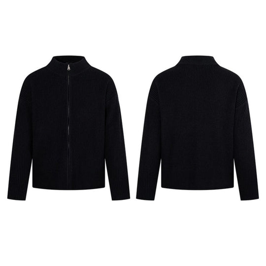 Damen Grobstrick-Zipjacke mit Stehkragen und oversized Passform Shop Nory