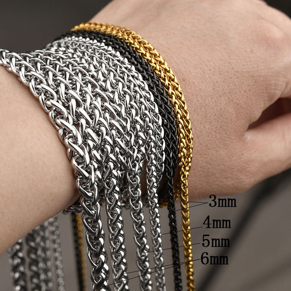 Damen Edelstahl Halskette mit geflochtenem Design Shop Nory