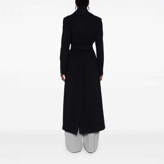 Damen Langer Wickelcoat aus Wollmix mit Bindegürtel und breitem Revers Shop Nory
