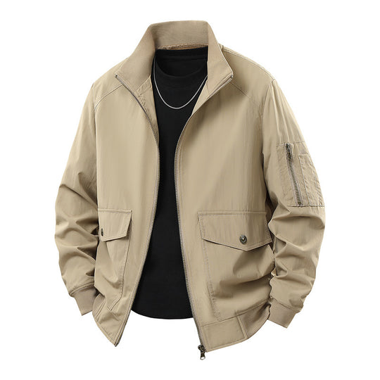 Herren Wind- und Wasserabweisende Urban-Bomberjacke mit Stehkragen und Mehrfach-Taschen Shop Nory