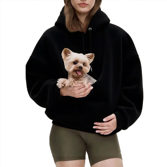Damen nan Oversize Sherpa-Hoodie mit integriertem Haustiertaschen-Design Shop Nory