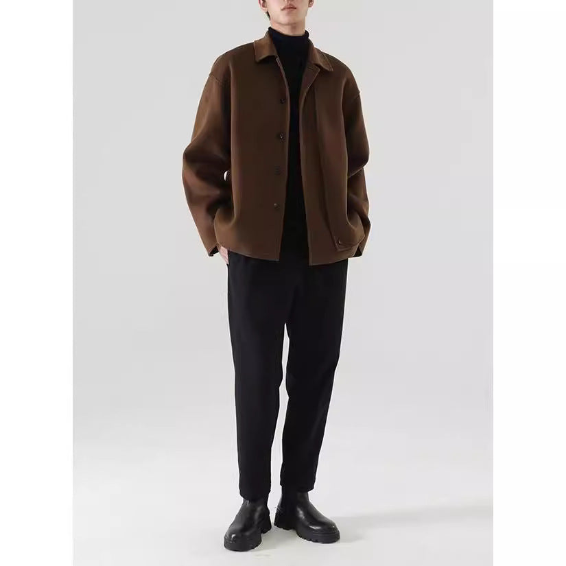 Herren Boxy Wollmix-Hemdjacke mit durchgehender Knopfleiste und überschnittener Schulter Shop Nory