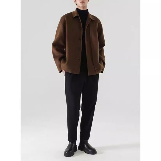 Herren Boxy Wollmix-Hemdjacke mit durchgehender Knopfleiste und überschnittener Schulter Shop Nory