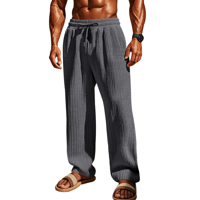 Herren Bequeme Freizeithose mit Rippstruktur und verstellbarem Bund