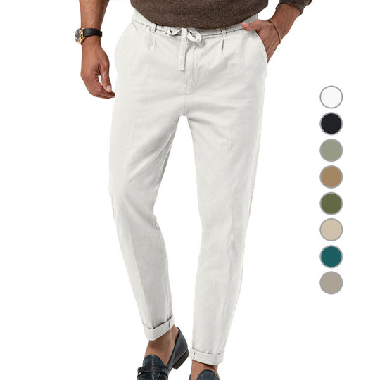 Herren nan tapered Komfort-Chino mit elastischem Kordelzug und gekrempeltem Saum Shop Nory
