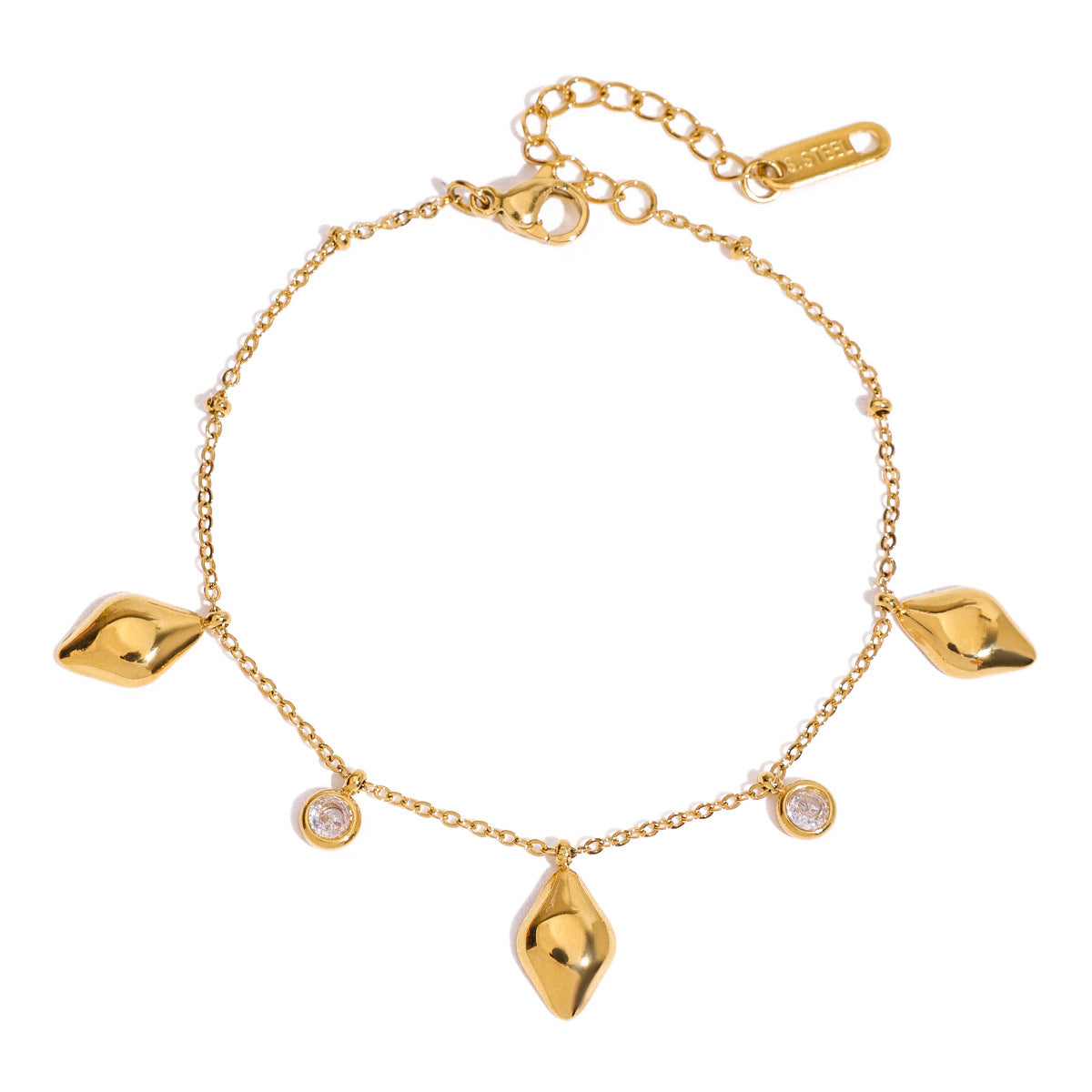 Damen Armband mit stylischen Tropfenanhängern und hypoallergener Edelstahlverarbeitung Shop Nory