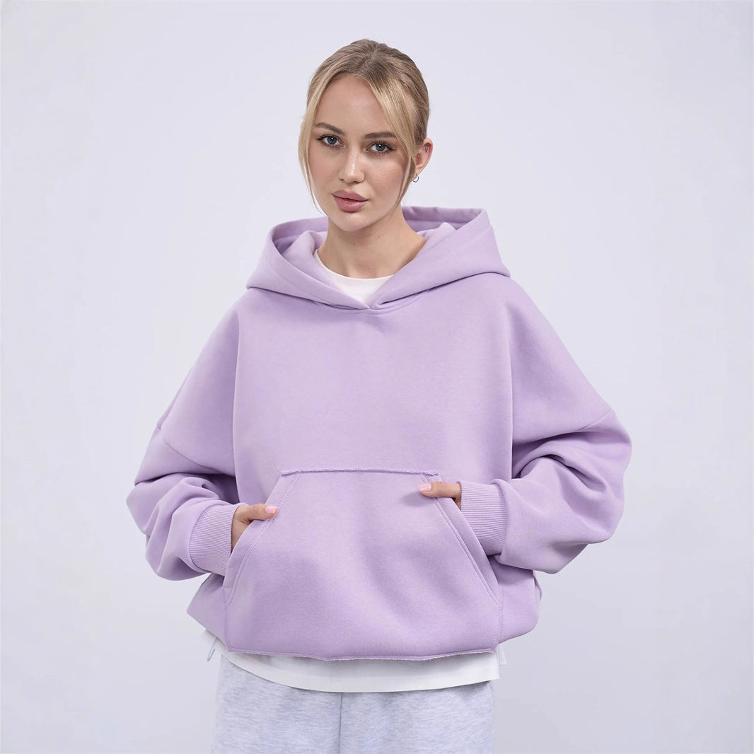 Damen lässiger Oversize-Hoodie mit Kängurutasche und weichem Innenfutter