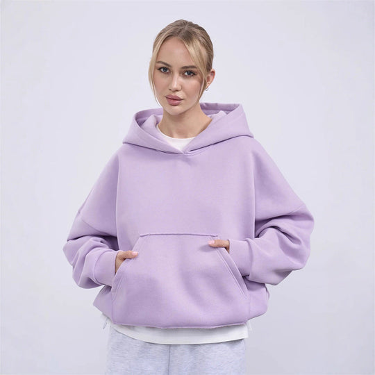 Damen lässiger Oversize-Hoodie mit Kängurutasche und weichem Innenfutter