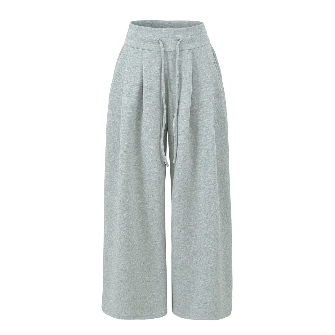 Damen Weite Culotte-Sweathose mit hohem Bund, Tunnelzug und Teilungsnähten Shop Nory