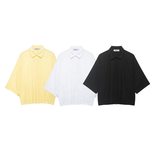 Damen Oversized-Bluse mit modernem Schnitt und praktischen Knopfdetails