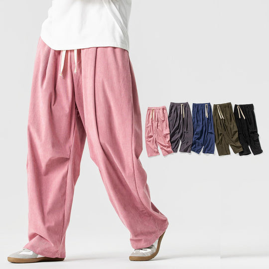 Herren Weit geschnittene Cordhose mit Bundfalten, Tunnelzug und lässiger Baggy‑Silhouette Shop Nory