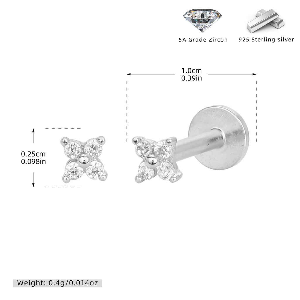 Damen Ohrstecker mit funkelnden Zirkonia-Elementen aus 925 Sterling Silber Shop Nory