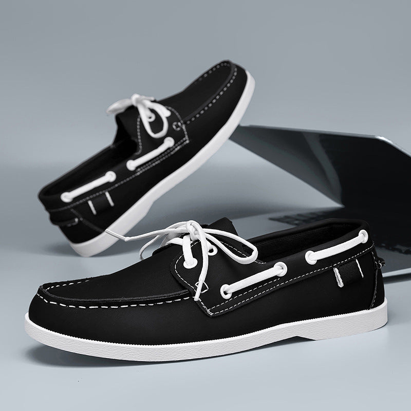 Herren maritim inspirierte Lederslipper mit sportlichem Design